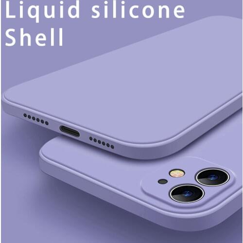 Luxury Liquid Lens Silicone Phone Case For iPhone 11 12 Pro XS Max XR Candy Color Case For iPhone 7 8 6s Plus SE 2020 Back Cover