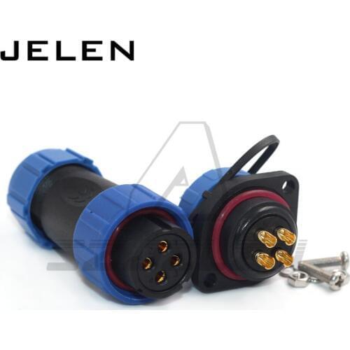 SP21 4pin flange round Waterproof Aviation Plug Industrial Power Panel Mount plug socket 4 pin s waterproof