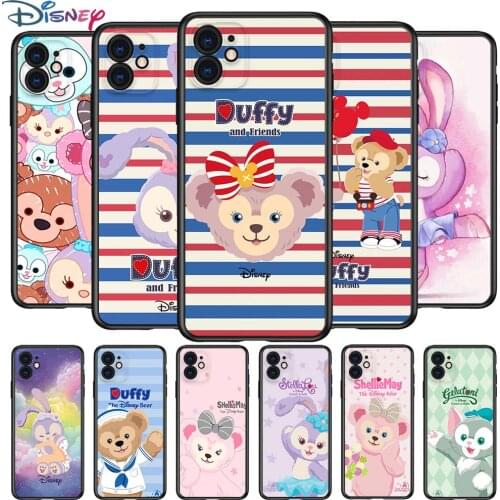 Duffy Disney Bear Cute for Apple iPhone 12 Pro Max Mini 11 Pro XS Max X XR 6S 6 7 8 Plus 5S SE2020 Soft Black Phone Case