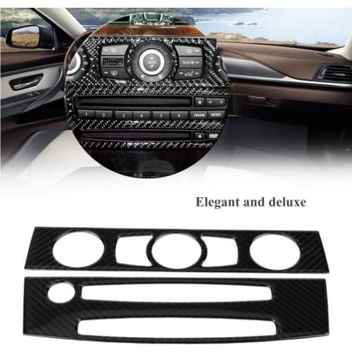 Carbon Fiber LHD Interior Trim Air conditioning CD control panel decoration for BMW e60 5 series 2004-2010
