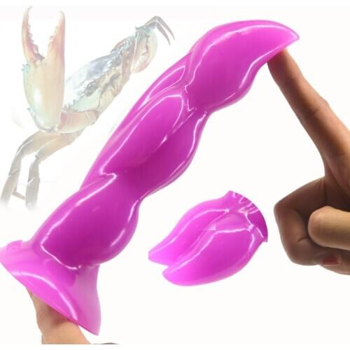 FAAK Unique animal dildo crab claws big black dildo penis sex products anal plug with suction cup lesbian flirting adult game