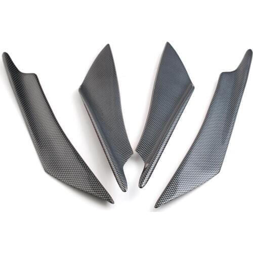 Wholesale Quick delivery 4 Pcs Universal Black Carbon Fiber Car Bumper Fin Canard Splitter Diffuser Valence Spoiler Lip