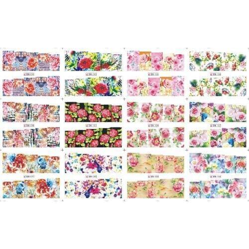 UPRETTEGO 12 PACKS / LOT NAIL ART BEAUTY WATER DECAL SLIDER NAIL STICKER FLOWER MARGUERITE GARDENIA SAVONA BN097-108
