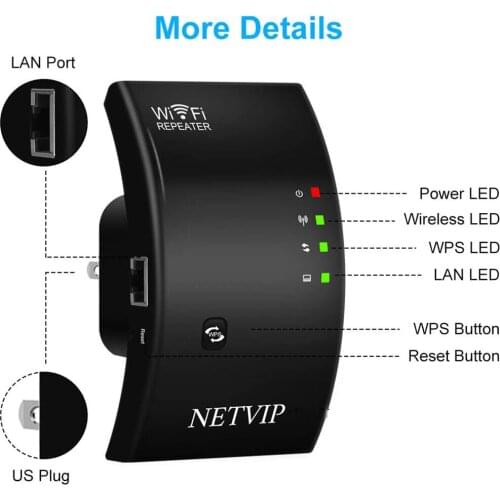 Wireless Wifi Signal Amplifier Extension Repeater 300Mbps Wifi Home Routing Repeater Black Wireless AP 802.11n
