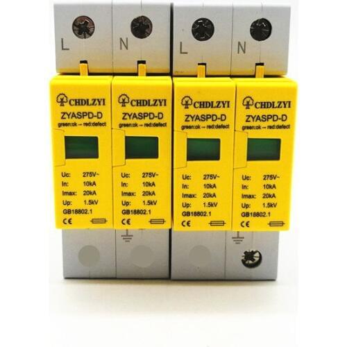Surge Protector C40-4P 10ka~20ka 275V 385V 420V Ac Spd House Protective Low-voltage Arrester De Device 2P+N Lightning protection