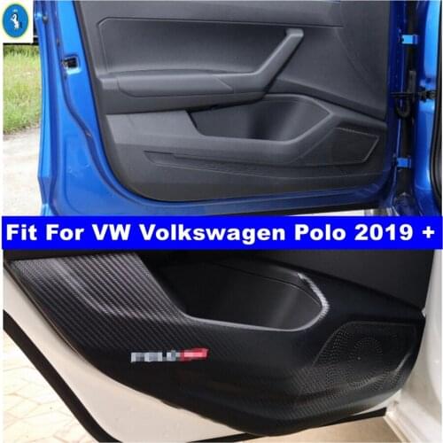 Interior Refit Inner Door Scratchproof Anti Kick Pad Film Protective Stickers Cover Trim For VW Volkswagen Polo 2019 2020 2021