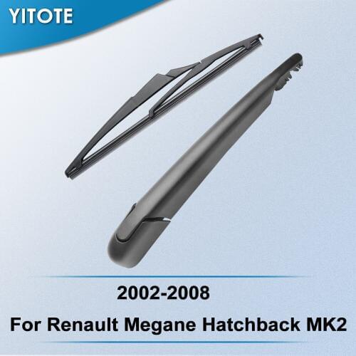 YITOTE Rear Wiper & Arm for Renault Megane Hatchback MK2 2002 2003 2004 2005 2006 2007 2008