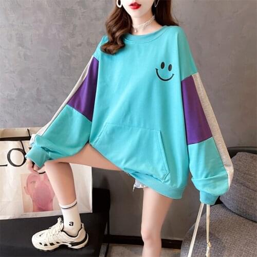 2021 plus size spring and autumn thin long-sleeved sweatshirt female Korean version loose and thin design top hoodie