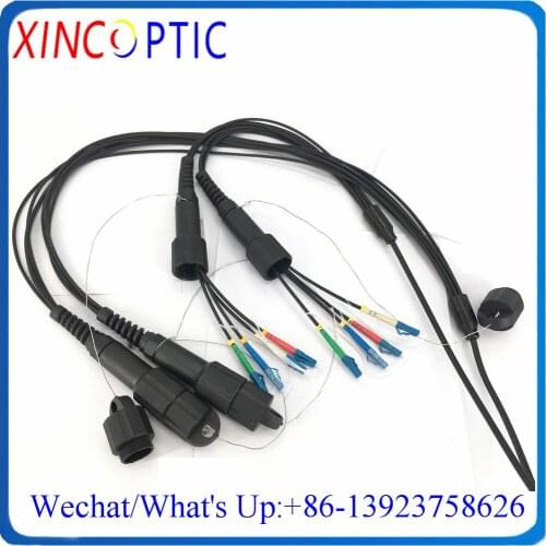 10M 8F/8C,SM,9/125,G657A,4.8mm,8Cores PDLC/SC/FC/STUPC LSZH/TPU Armored Fiber Optical Patch Cord CPRI Black Cable Connector