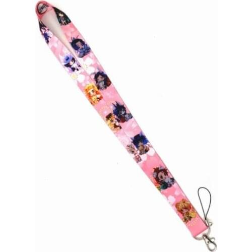10 pcs cartoon Kimetsu no Yaiba lanyard Neck Strap Lanyards Card Holders Bank Neck Strap Card Bus ID Holders Rope Key