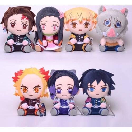 14PCS Kimetsu no Yaiba Demon Slayer Zenitsu Kochou Shinobu Nezuko Inosuke Tomioka Giyuu Rengoku Kyoujurou 20CM Plush Toys