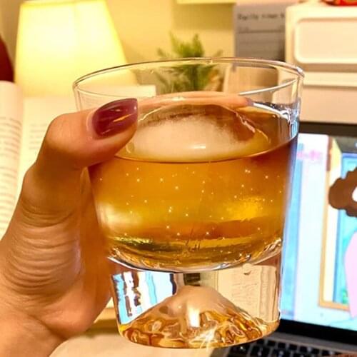 2pcs Fuji Mountain Cup Edo Japanese Creative Whiskey Cup Snow Mountain Cup Home Glass Cup Wine Glasse Cup Water Bottle Drinkware