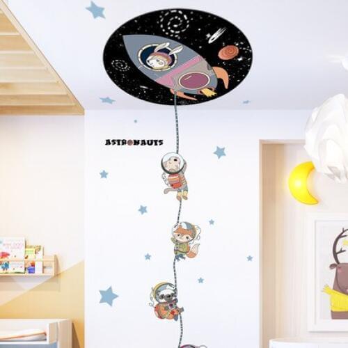 2019 New Creative Universe Wall Sticker Pictures for Children Rooms Baby Bedroom Nursery Adhesive Poster Wallpaper