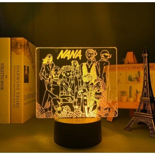 3d Lamp Manga Nana Group for Bedroom Decoration Night Light Birthday Anime Gift Room Decor Table Led Night Light Nana