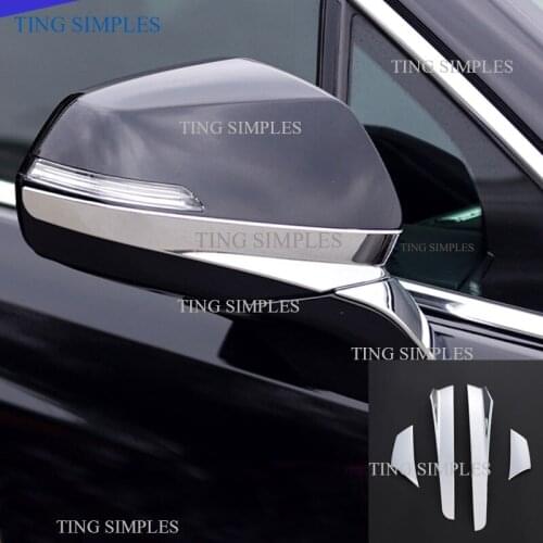 Accessories Fit For Cadillac XT6 2020 2021 Chrome Door Side Rearview Mirror Strip Protector Molding Cover Kit Trim ABS CHROME