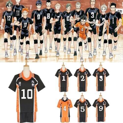 Anime Cosplay Haikyuu Jersey Sweat Hinata Shoyo Shorts Sports Men Clothing Karasuno High School Volleyball Club Uniform Boys