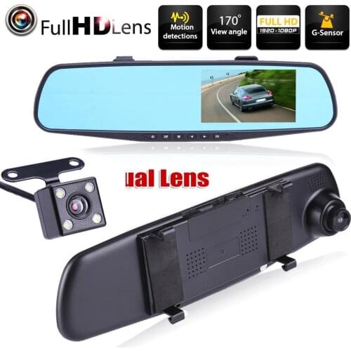 4.3 Inch Driving Recorder HD 1080P 170 degree wide angle Dual Camera Car Video recorder Loop Recording Motion Tracking Dash Cam