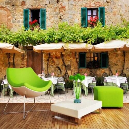 Milofi custom large wallpaper mural coffee tea restaurant hotel landscape background wall