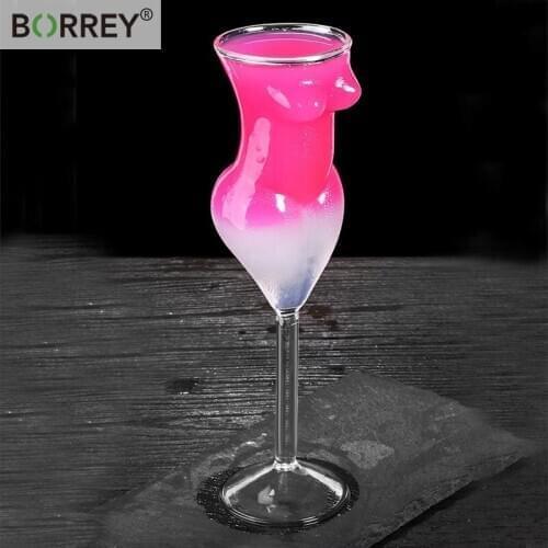 BORREY Creative Clear Wine Glasses Sexy Women Body Goblets Crystal Cups Party Bar Champagne Whiskey Vodka Shot Adult Tumbler Cup