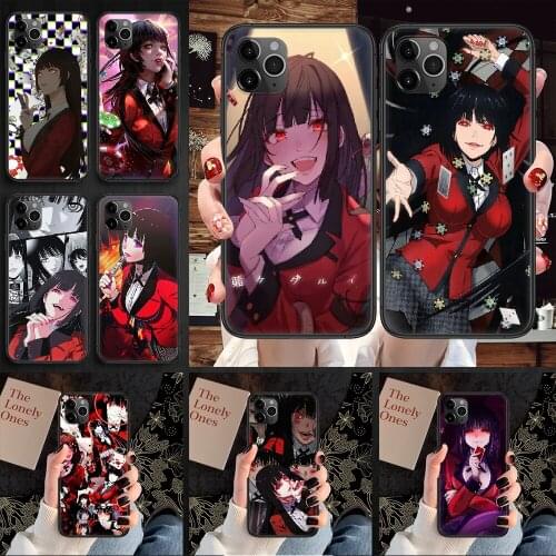 Kakegurui Jabami Yumeko Phone Case Cover Hull For iphone 5 5s se 2 6 6s 7 8 12 mini plus X XS XR 11 PRO MAX black silicone
