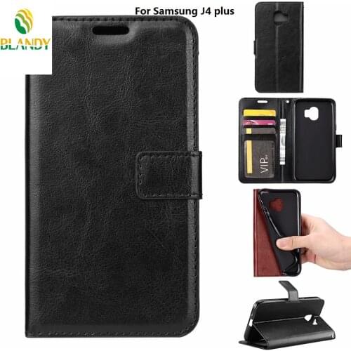 10pcs/lot& For Samsung A9 A7 2018 Crazy Horse Wallet Leather Case With Photo Frame Cover case For Samsung J6 J4 plus J2 core A6s