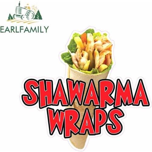 EARLFAMILY 13cm x 12.3cm For Shawarma Wraps Fine Decal Waterproof Scratch-Proof Sticker Vinyl Car Wrap Suitable For VAN RV