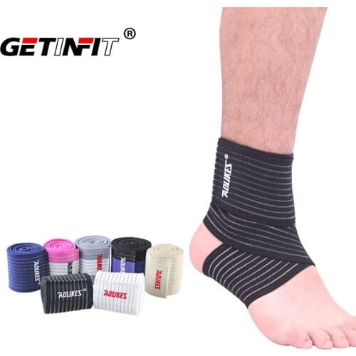 Getinfit 1PCS Ankle Support Professional Sports Strain Wraps Bandages Elastic Protection Ankle Bandage Guard Gym Protection Gear