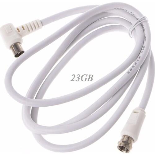 9.5mm White 90 Degrees Male To F Type Male Coaxial TV Satellite Antenna Cable J31
