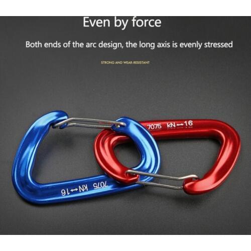 New 16KN Wire Gate Carabiner Safety D Ring Buckle Snap Hook Keychain Clip Rock Climbing for Camping Outing Hammock