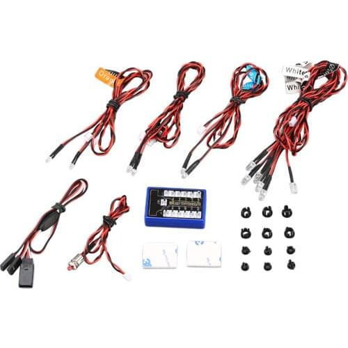 12 Ultra LED Flashing Bright Light Strobe Lamps Kit System for 1/10 1/8 RC Drift HSP TAMIYA CC01 4WD Axial SCX10 RC Car Truck