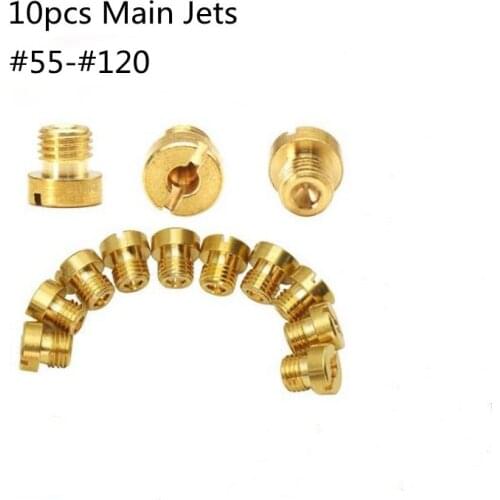 10 Pieces M6 Thread 6mm Motorcycle Main Jet Kit for DellOrto Carburetor PHBH PHBL FRD PHF VHB VHSH Injector Nozzle