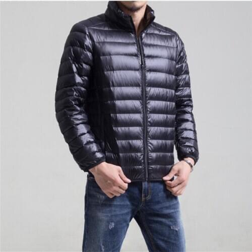 Winter Ultralight Down Jacket Men Autumn Casual Slim Portable Parkas Coat Waterproof Warm White Duck Down Parkas Jackets 4XL