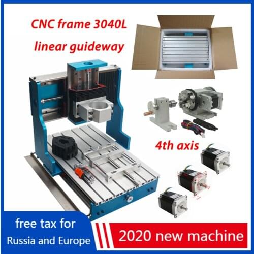 Linear Guideway CNC Router 3040L Frame kit for DIY engraving milling machine wood carving with rotary axis 57mm stepper motor