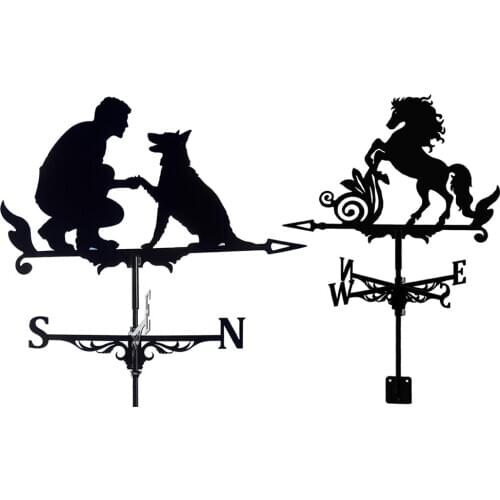 Stainless Steel Weather Vane Farm Retro Durable Scene Garden Stake Weather Vane Pro Measuring Tool Garden Yard Easy Use Install