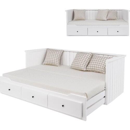 1/12 Scale Dollhouse Miniature Furniture DIY Sitting Ded Sofa Drawer Bed Double Bed with 2pc mattresses and 3pc Pillow