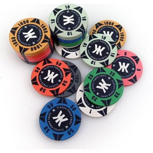 Ceramic Poker Chip Sets Texas Coins Monte Customized KK Design Casino Chips 39x3.5mm Wholesale Best Price 10PCS/LOT