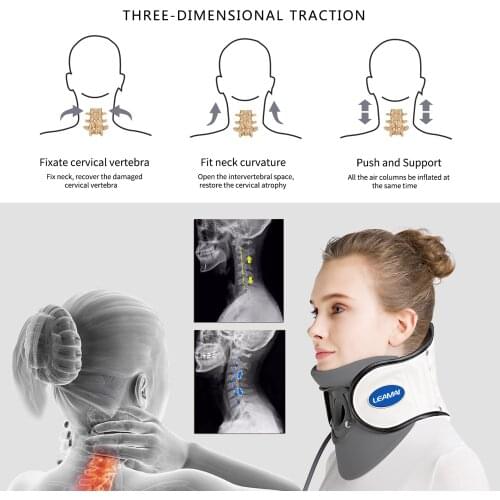 LEAMAI Air Inflatable Cervical Collar Medical Cervical Collar Neck Traction Device Inflatable Pinched Nerve Neck Stretcher