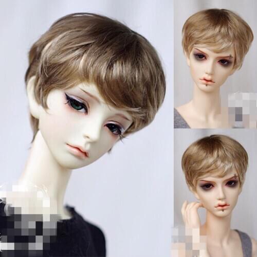 BJD Doll Wig 1-3 1-4 1-6 size imitation Mohair wig mixed color highlights angel curly short hair doll accessories