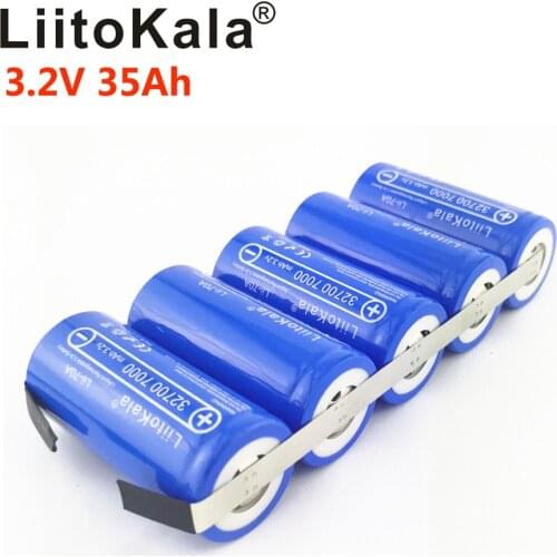 LiitoKala 3.2v 32700 14ah 21ah 28ah 35ah Rechargeable Lifepo4 High Drain 25ah 70A for Battery Pack Diy Vehicle Electric Bicycles