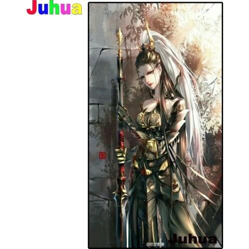 Full Round diamond embroidery"Anime Warrior "3d pattern cross stitch kits mosaic diamond painting Cartoon Lady,2021 Gift