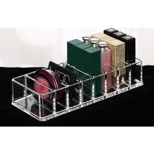 2021 New Transparent Acrylic Makeup Organizer Makeup Tools Holder Powder Box Lipsticks Storage Case for Cosmetic Dropshipping