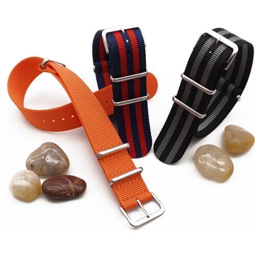 Zulu Nylon Nato Watch Strap 20mm 22mm Watchband For James Bond 007 Design Black/Red/Green Watch Band Use Skin-friendly Material