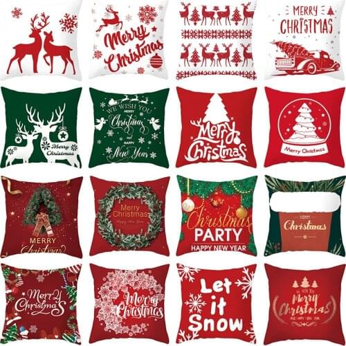 Christmas Pillow Case Santa Claus Cushion Cover Merry Christmas Decor For Home Christmas Ornament Xmas Gifts 2021 New Year 2022