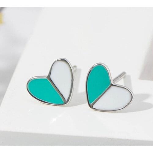 New Arrivals Korean Style Blue Heart Earrings For Women Lady Bridal Earrings Girls Gifts Pendientes Brincos 2021
