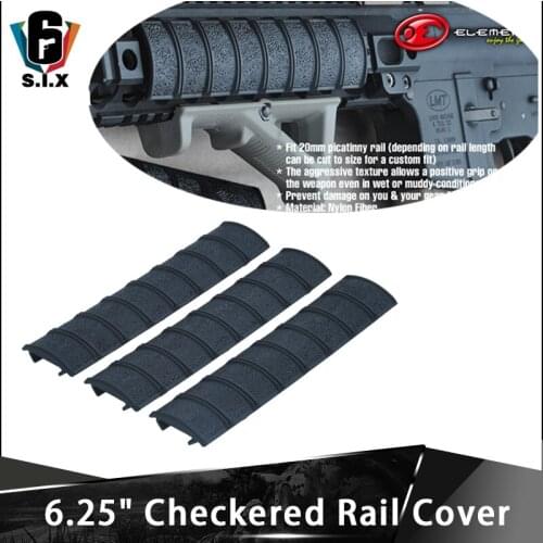 PCS/Pack Airsoft 6.25" Black Checkered Rail Cover Picatinny Nylon Plastic Rail Mount Hunting Accessories