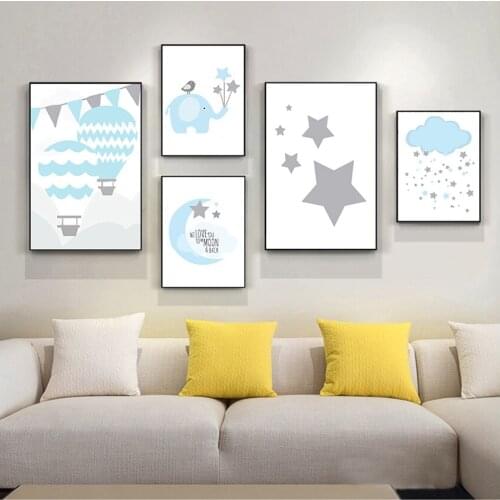 Nordic Kids Bedroom Decoration Birth Stats Custom s Cartoon Nursery Canvas Art Prints Painting Wall Picture