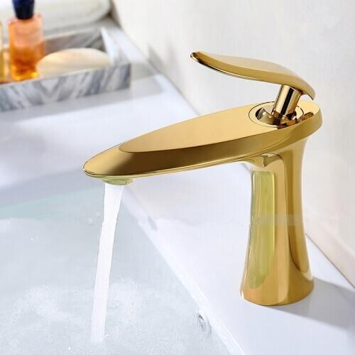 Bathroom Basin Faucets Brass Sink Mixer Taps Hot & Cold Single Handle Bubble Outlet Faucets Free Shipping Gold/Chrome/Rose Gold
