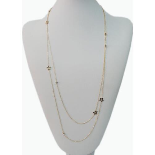 High quality top fashion 140 cm necklace ,stainless steel ,anti-allerge ,avaibale in silver and gold color,star shape