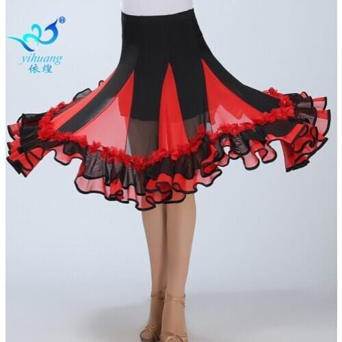 Lady Ballroom Dancing Skirt Female Matching Dance Costumes Female Square Dance Suit Sumba Dance Flower Skirt D-0033
