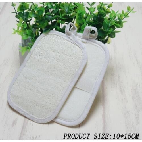 10*15cm Exfoliating Loofah Pads Bath Scrubber Sponge Natural Luffa and Terry Cloth ( 4" x 6") SN3040